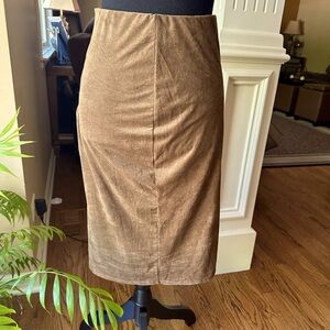 Soft suede material midi skirt